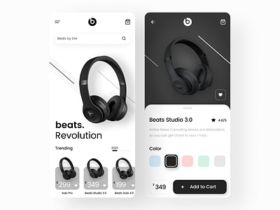 Beats by Dre App UI app app design apple application application design application ui beats beats by dre clean mobile music popular trend ui ui design ux uxdesign