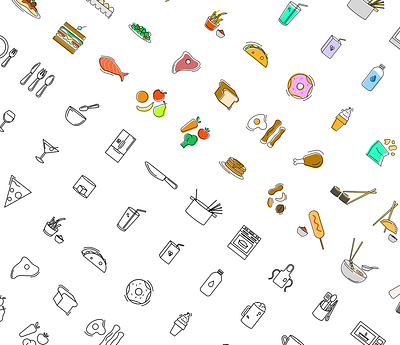 50 Food and Beverage Icons design icon icon set vector