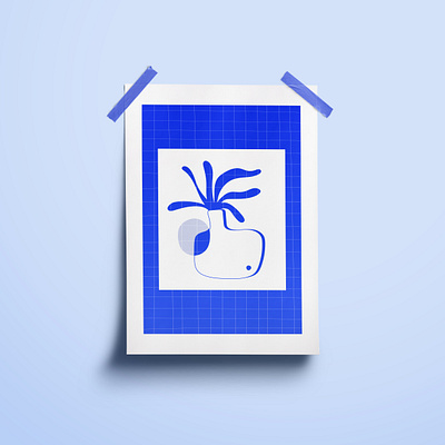 Print Blue Plant blue digital illustration drawing graphic designer illustration illustration art illustrations illustrator plants pottery print print design print designer printing