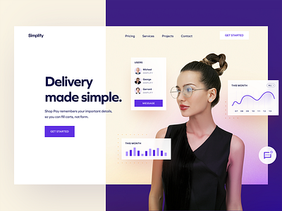 SaaS Template Hero / Simplify design gradient hero hero banner hero image hero section landing landing page landing page design landingpage saas saas app saas design saas landing page saas website statistic typography ui user experience ux