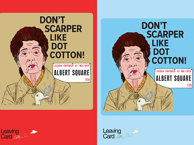 Dot Cotton - LeavingCard.com adobe illustrator art bigleebrink card design digital digital art digital drawing dot cotton eastenders graphic graphic design illustration illustrator leaving leaving card lee oconnor leeoconnor art together cards