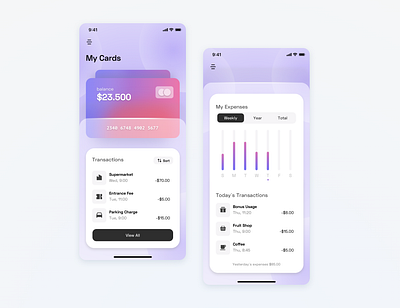 Banking App | Concept app banking chart design expenses finance finance app minimal mobile ui money app tracking ui wallet