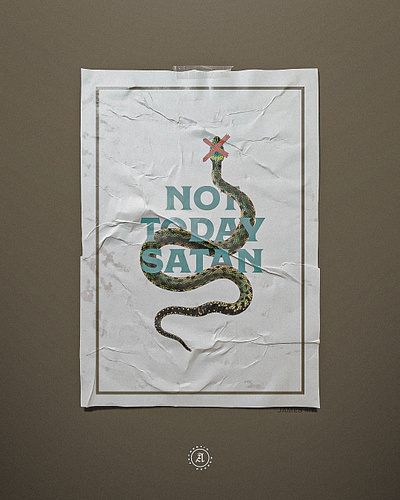 Not Today Satan glued paper graphic jesus not today satan paper satan snake