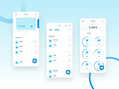 ExpenseManager App animation app button cards categories design dollar expenses fab filter food icons light logo money search time typogaphy ui ux