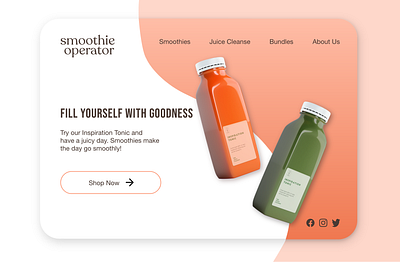 Daily UI #003 - Smoothie Operator adobexd branding daily 100 challenge daily ui 004 dailyui design juice smoothie ui uichallenge uxdesign warm