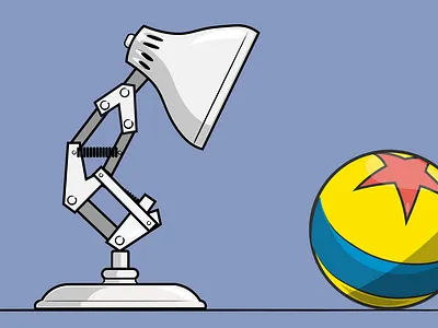 Pixar Luxo Lamp Ball branding design icon illustration logo minimal