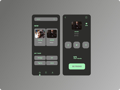 Design Friends app finder mobile app design product page