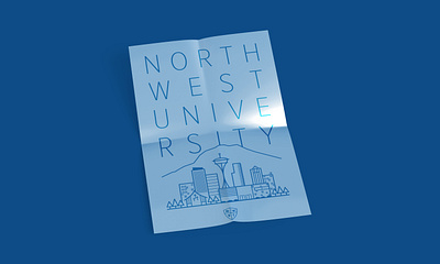 Northwest University Poster academic blue college icons mockup northwest poster swag university