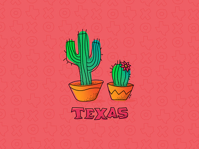 Little Texas Cacti cactus cactus illustration digital art digital draw handdrawn illustration illustrator texas vector