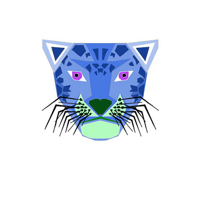 ((Jaguar en estilo cubismo)) illustration logo