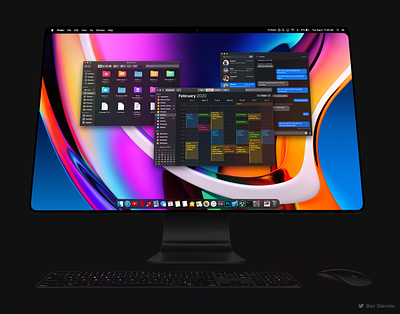 iMac Concept bezel computer concept dark design desktop edge to edge face id faceid fullscreen future imac imac pro mac macos screen ui