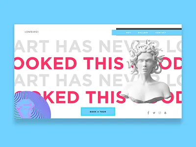 Lombardi Art Gallery - Light UI africa art bold clean creative design gray invision light new nigeria pink popular retro statue studio trending ui uidesign web