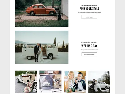 Dream Rides car design minimal rental type typography ui ux vintage web website