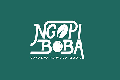 logo for Ngopi Boba brand branding design goodtype letter lettering procreate typography