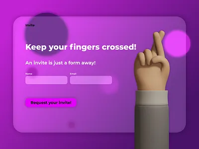 Invitation Sign Up 3d 3d illustration blur branding design illustration landing page landingpagedesign trend ui uiux ux web web design