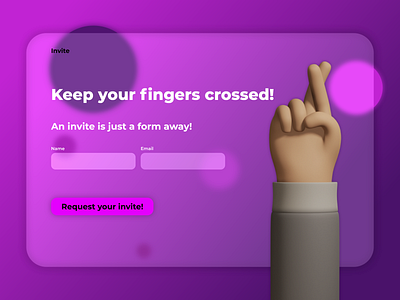 Invitation Sign Up 3d 3d illustration blur branding design illustration landing page landingpagedesign trend ui uiux ux web web design