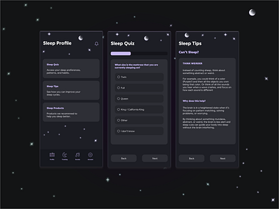 Sleep App Idea app dark ui mobile sleep