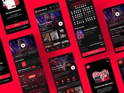 AMC | Movies on-Demand Ui 🍿 amc android android app design app cineam design mobile movie on demand product design theaters ui uidesign uiux ux uxdesign