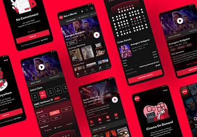 AMC | Movies on-Demand Ui 🍿 amc android android app design app cineam design mobile movie on demand product design theaters ui uidesign uiux ux uxdesign