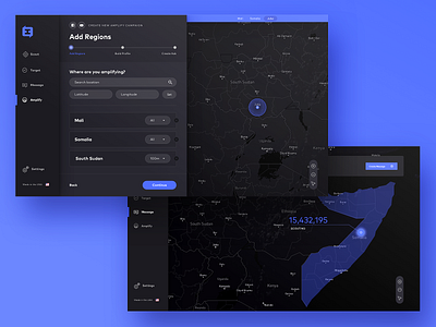 Counter-terrorism Messaging app map maps messaging product design radius ui ux web webapp