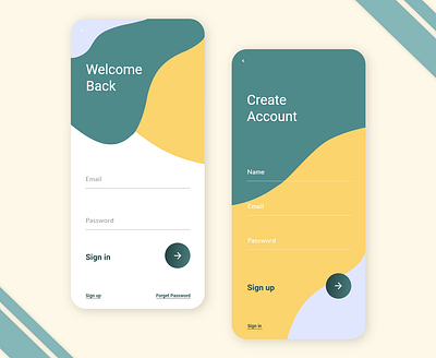 Login screen app UI