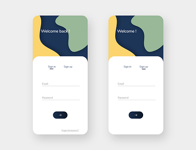 sign in sign up screen UI
