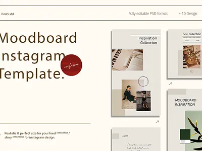 Moodboard Instagram Template advertising branding card creator design digital graphics html illustrations instagram instagram stories instagram template layout mockups moodboard presentations promotions scene social media