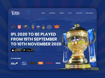 IPL 2020 TO BE PLAYED FROM 19TH SEPTEMBER TO 10TH NOVEMBER 2020 2020 art design art work back branding design designing illustration ipl ui ux vector