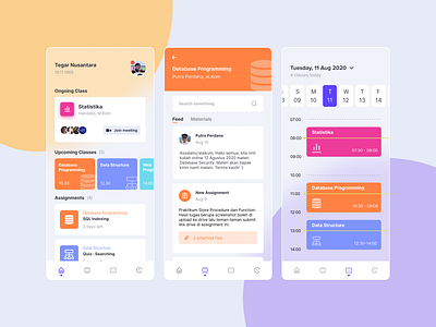 UI Design Exploration — Online Class App app design flat mobile mobile design online class typography ui ux