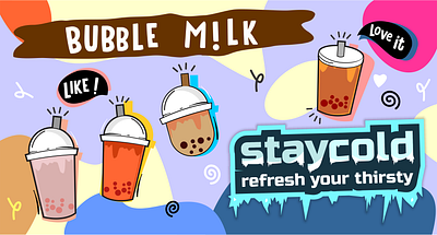 BUBBLE MILK cold drinks fun