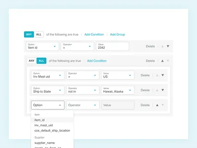 Condition Builder abramov action all app builder condition constructor design ui ux uxui web