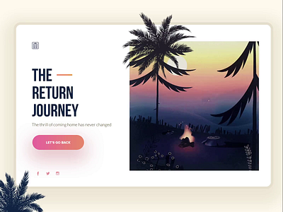 Travel Journey Landing Page Design animation art interaction journey landing landing page landing page design lets play minimal mobile mobile app popular shot top ux ui designer travel tropical typogaphy ui design ux design web design website design