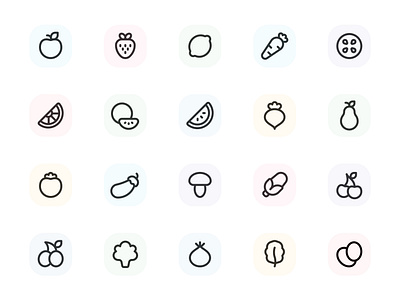 Myicons — Fruits, Vegetables vector line icons pack flat icons fruits icons icon design icon pack icons icons design icons pack line icons ui ui design ui designer ui icons ui kit ui pack ui set web design web designer web ui