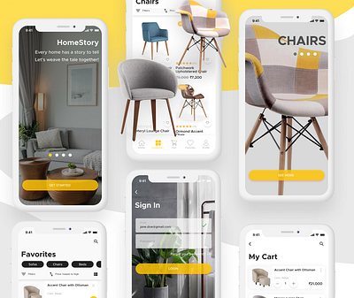 HomeStory - The furniture shopping app app design mobile app ui ui