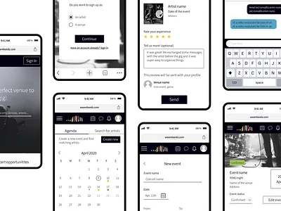 WEAREBANDZ - Music mobile site agenda minimalist mobile music responsive search