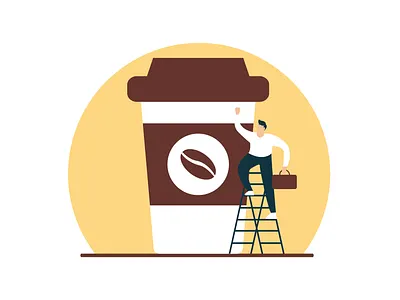 Flat Illustration Coffee art beach coffee colorfull concept design drink flat graphic illustration illustrations imagination simple vector