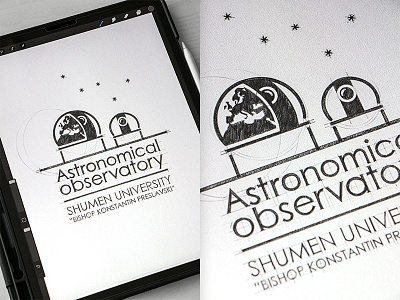 Astronomical Observatory Design Logo brainyworksgraphics brand branding design drawing drawinglogo graphicdesign handdrawn handmade inspiration logo logodesign typogaphy