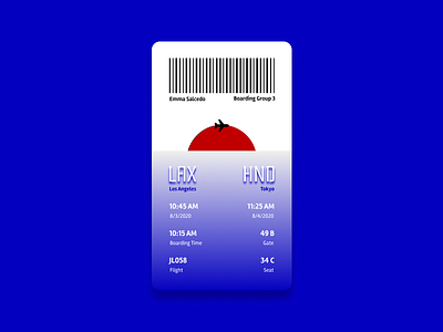 Daily UI 014 - Boarding Pass airline boarding boarding pass boardingpass daily ui daily ui challenge dailyui design figma flight interface japan ui ui design uiux ux