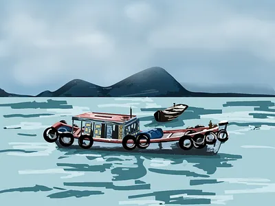 fishing boat adobephotoshop doodling illustration illustrator sketch
