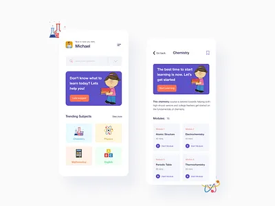 Highschool Learning Platform app college education highschool interface knowledge learning lesson mobile mobile app mobile ui module school student study ui uiux ux