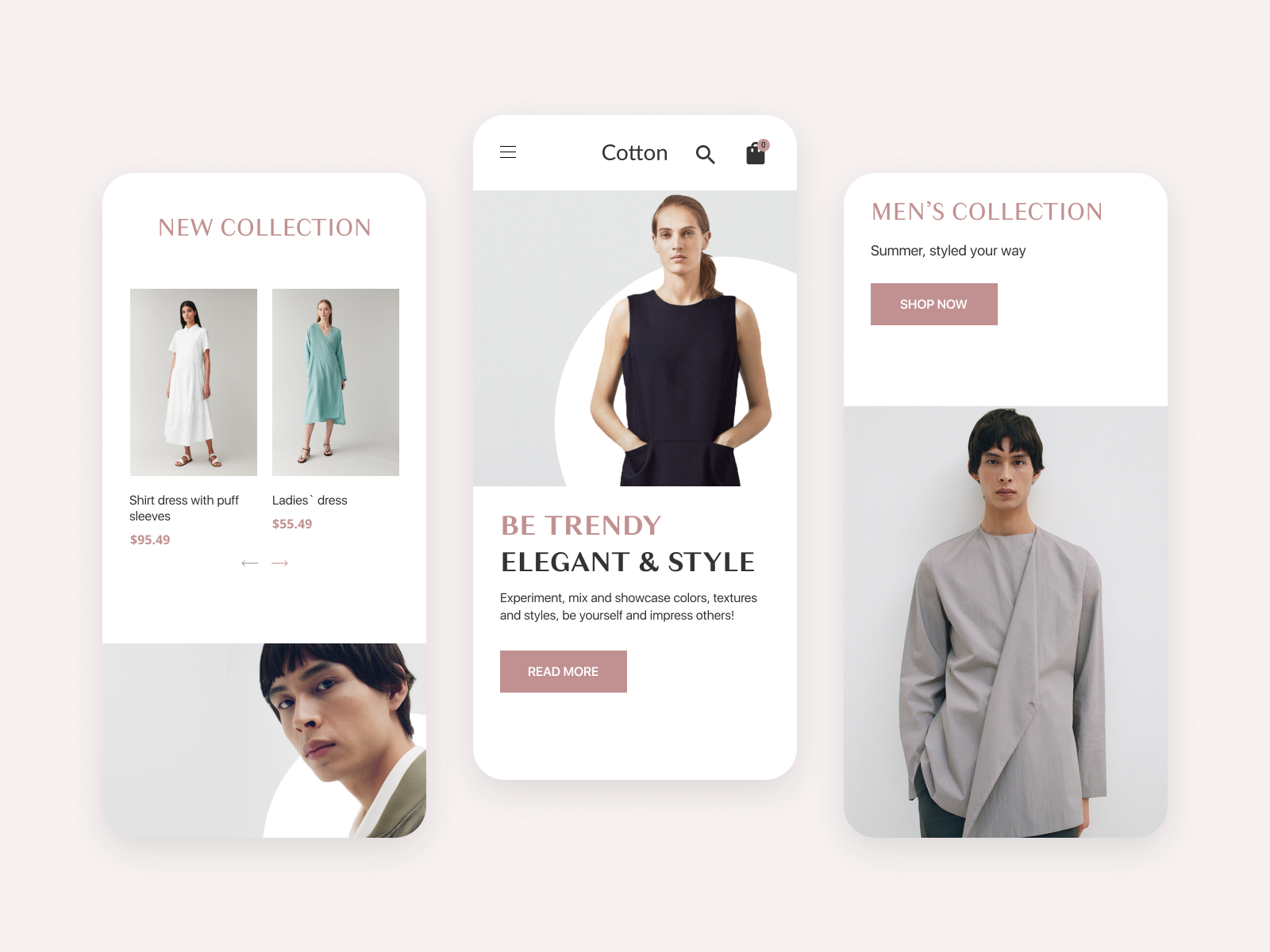 Example of Responsive mobile - Online store Cotton