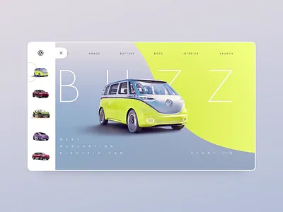 Volkswagen electric car Adobe XD concept - part 1 adobexd animation car electric luxury motion ui vensko volkswagen web design website wiwi