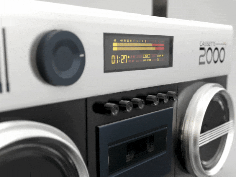 Cassette 2000 3d animation blender3d cassette player