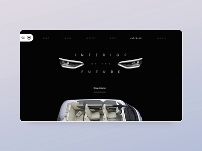 Volkswagen electric car Adobe XD concept - part 2 adobexd animation car electric landing luxury minimal motion ui ux vensko web design website wiwi