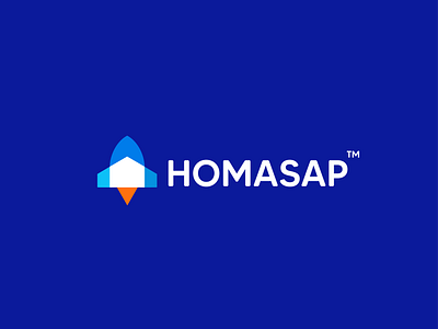 HOMASAP brokerage clever creative design fast fly home house houses logo minimal realestate rocket simple sky speed