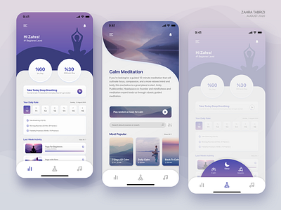 Meditation App app app design app ui application art design designwich meditate meditation meditation app ui ui design uidesign uiux ux