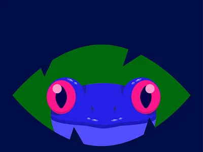Blue Frog design flat illustration minimal vector