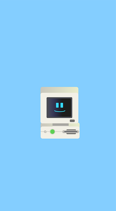 an old Dell pc design flat icon illustration minimal vector
