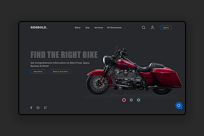 Bike selleing company Landingpage design bike bike landing page landingpagedesign landpag raceing raceing website ui ux ui design uidesign userinterface uxui web designing