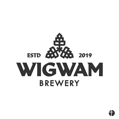 Wigwam Brewery brand brewery design flat logo vector